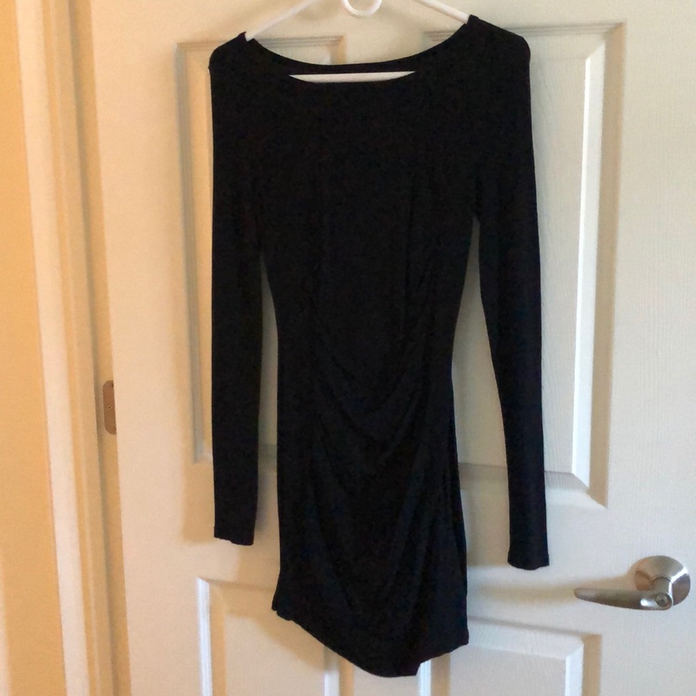 Black long sleeve sweater dress